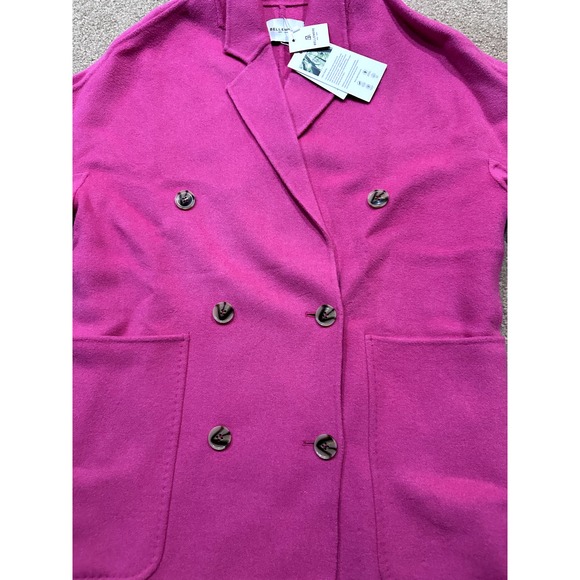 Bellemere $460 Value Double Breasted 100% Lamb Wool Coat with Pockets NEW - Picture 8 of 10